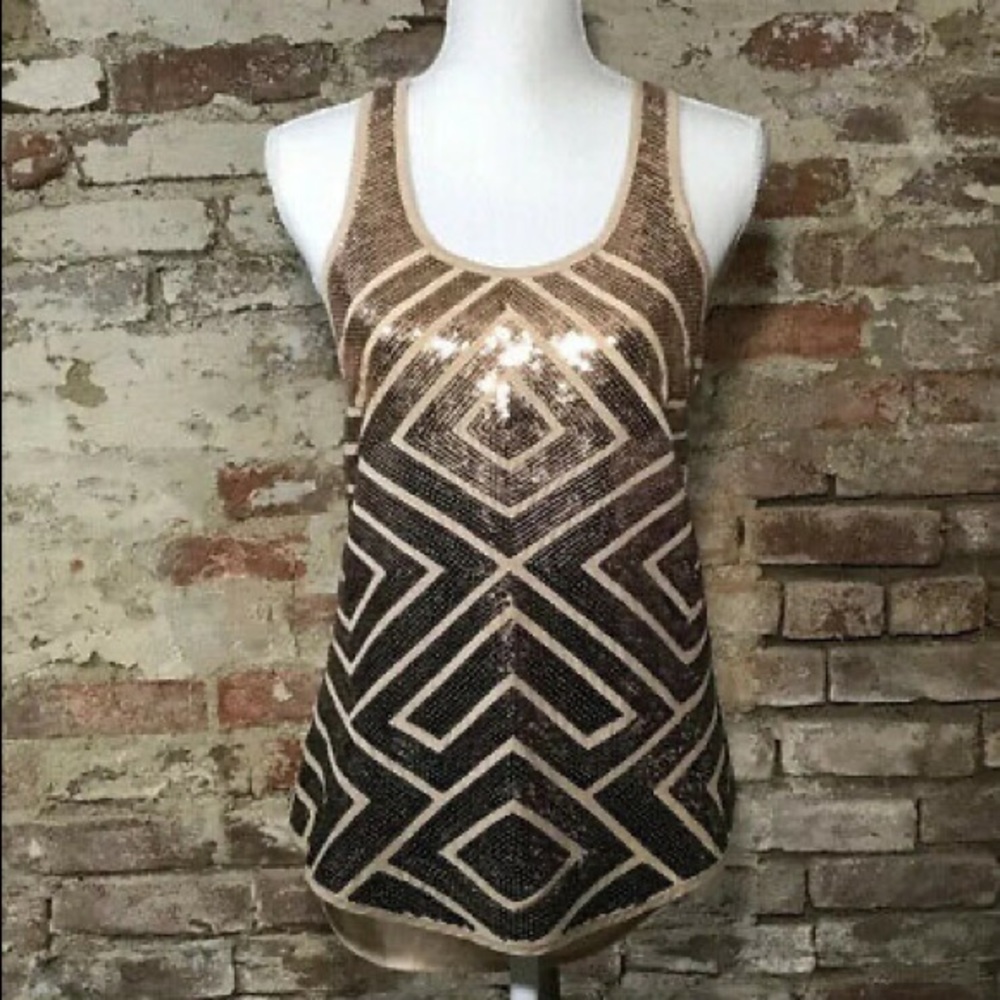 BCBGMAXAZRIA gold tank top sz XS